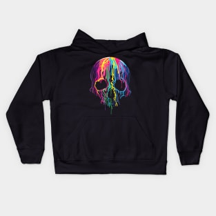 Colorful Melting Skull Art Graphic Halloween Kids Hoodie